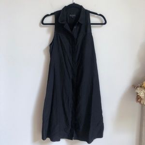 Rag & Bone Black Silk Bamboo Sleeveless Collared Dress